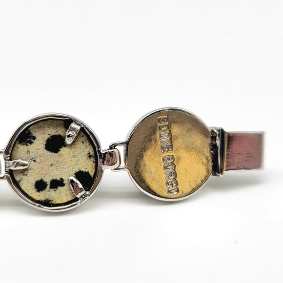 Eddie Borgo GENUINE Dalmation Jasper Spike Bracelet in sterling silver (signed) - Picture 12 of 13